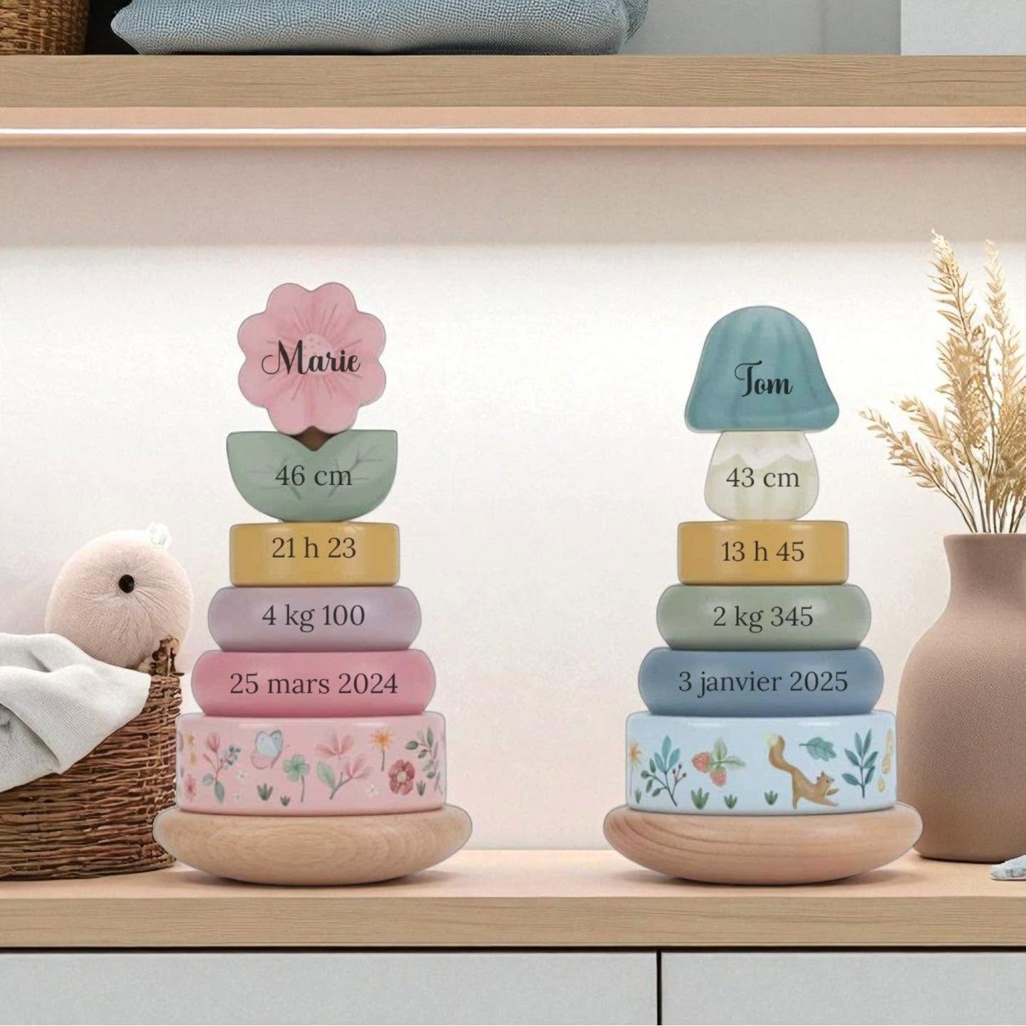 Tour à empiler - infos de naissance