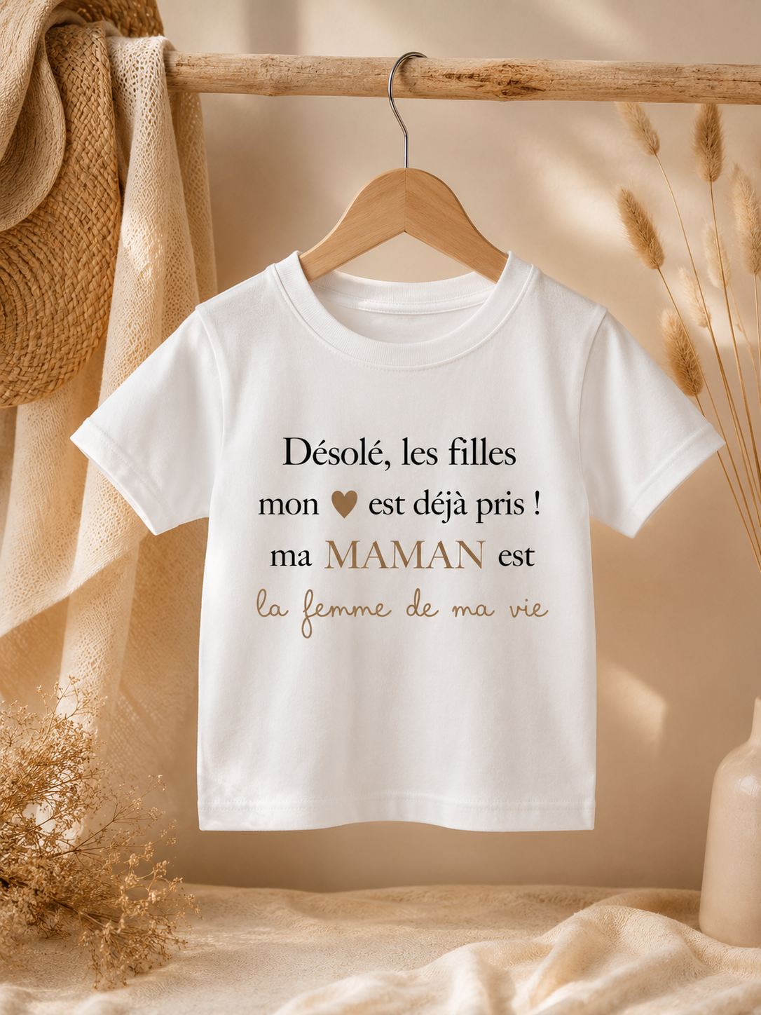 T-shirt garçon "Mon coeur pris"