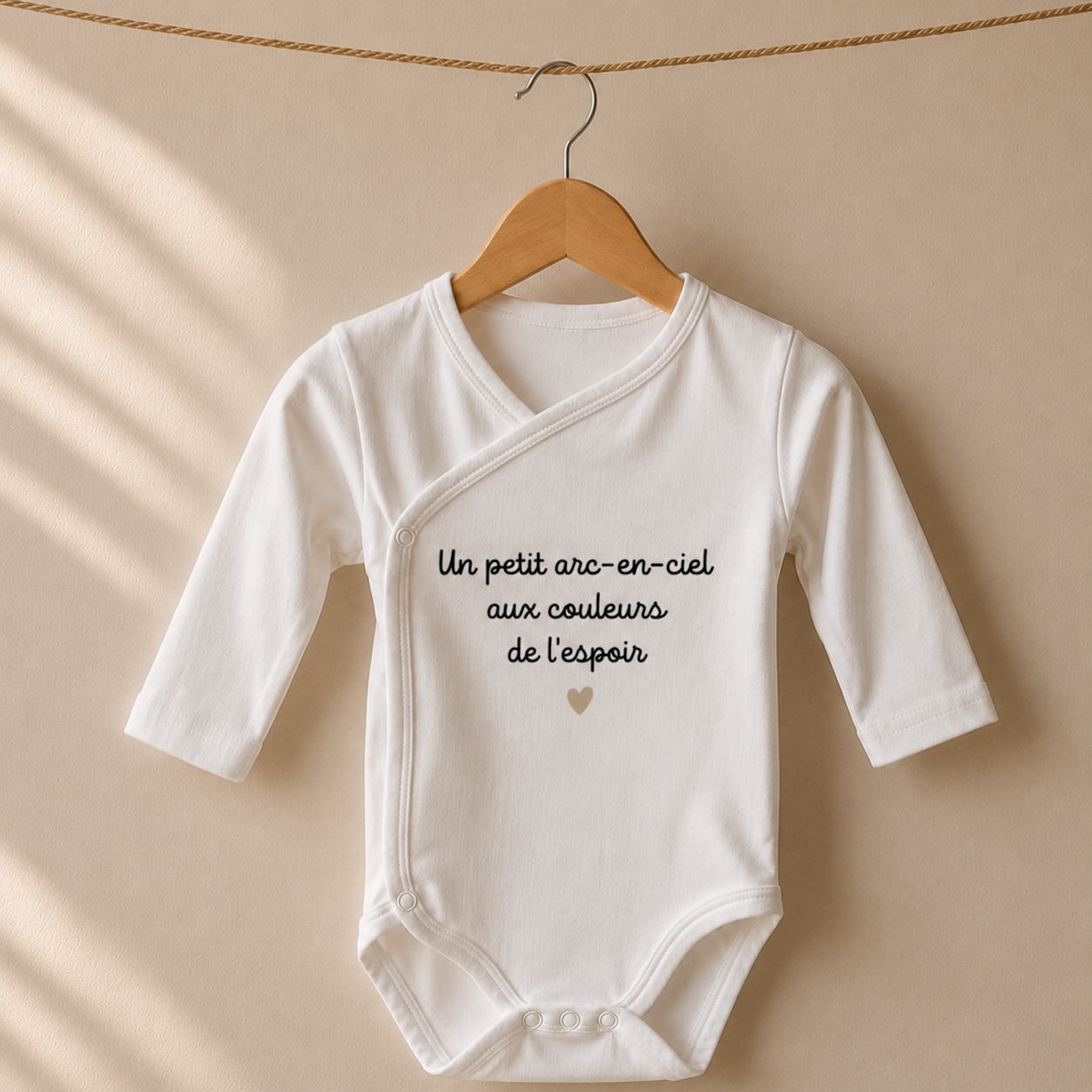 Body bébé "Un petit arc-en-ciel aux couleurs de l'espoir"