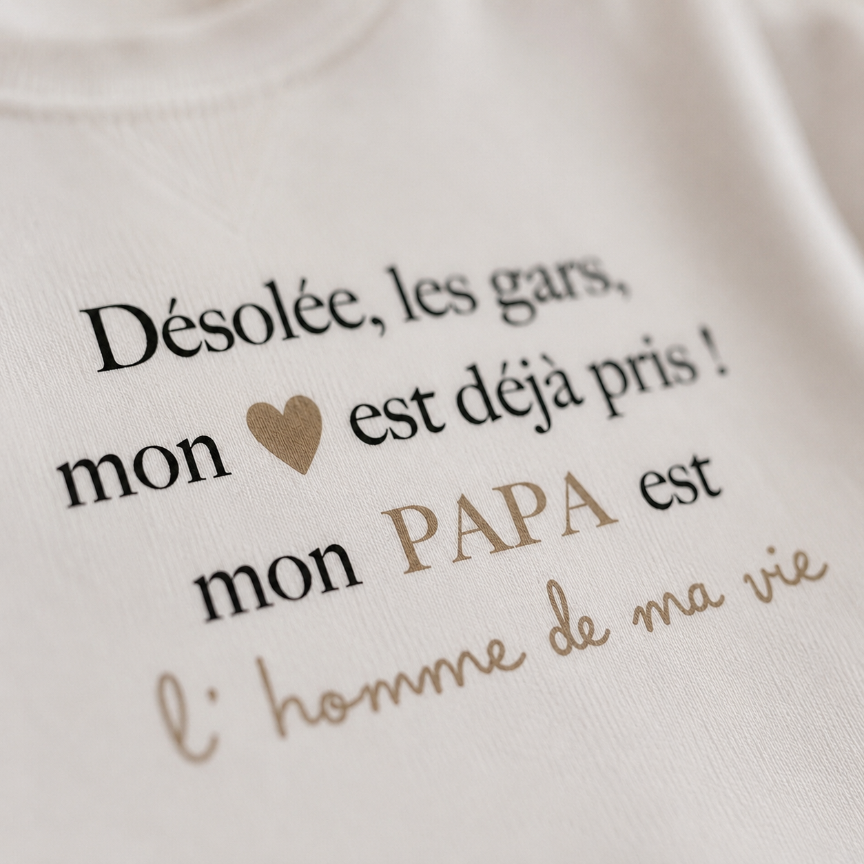 Pull fille "Mon coeur pris"