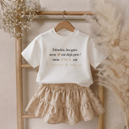 T-shirt fille "Mon coeur pris"