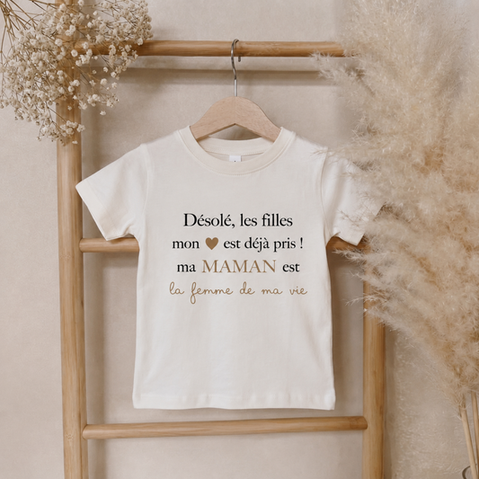 T-shirt garçon "Mon coeur pris"