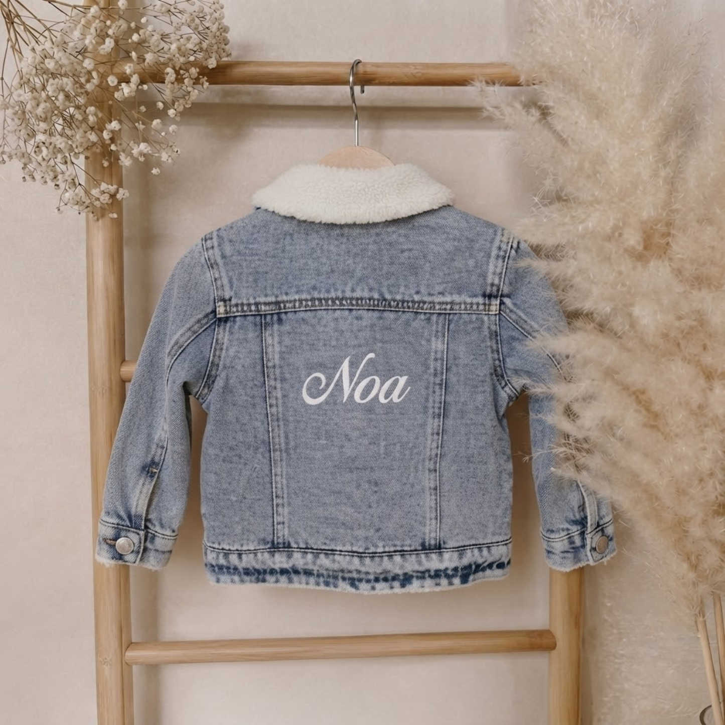 Veste en denim et moumoute