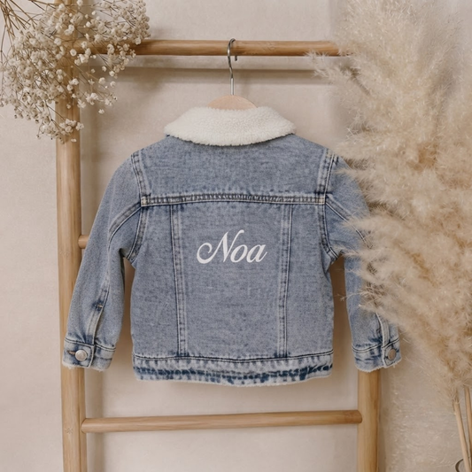 Veste en denim et moumoute