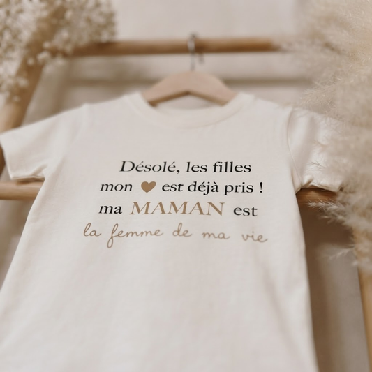 T-shirt garçon "Mon coeur pris"