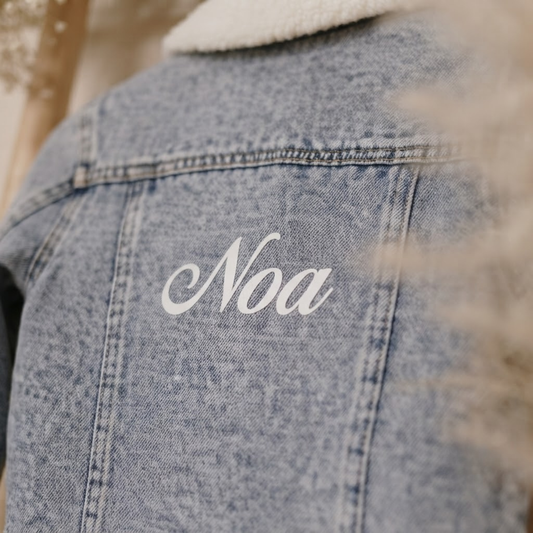 Veste en denim et moumoute