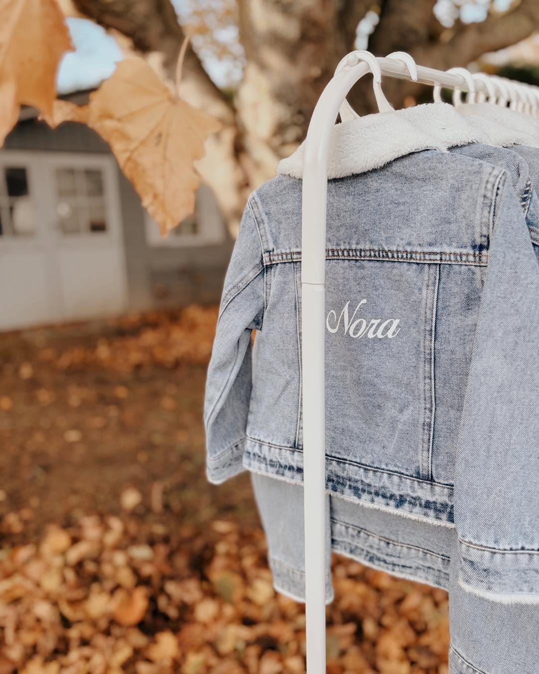 Veste en denim et moumoute