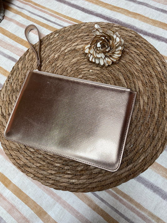 Pochette similicuir rose gold