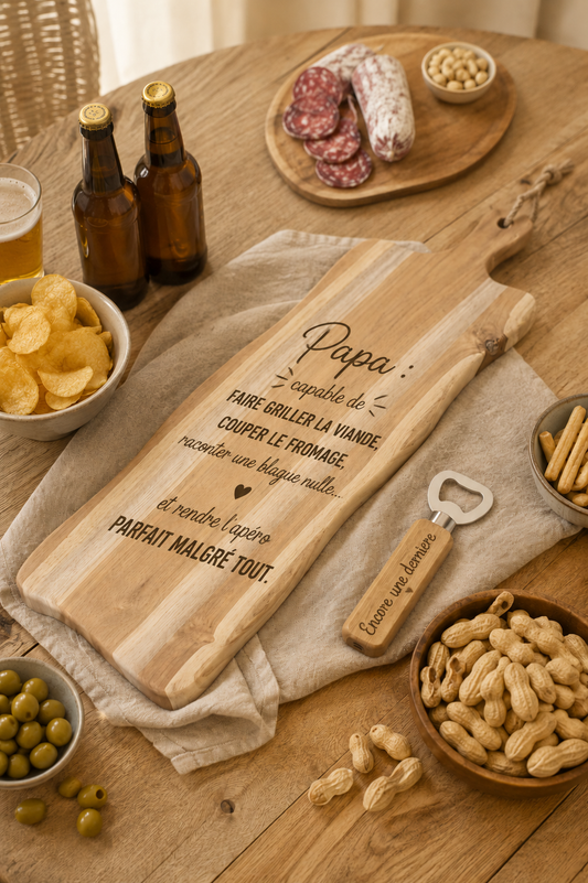 Planche apéro + décapsuleur