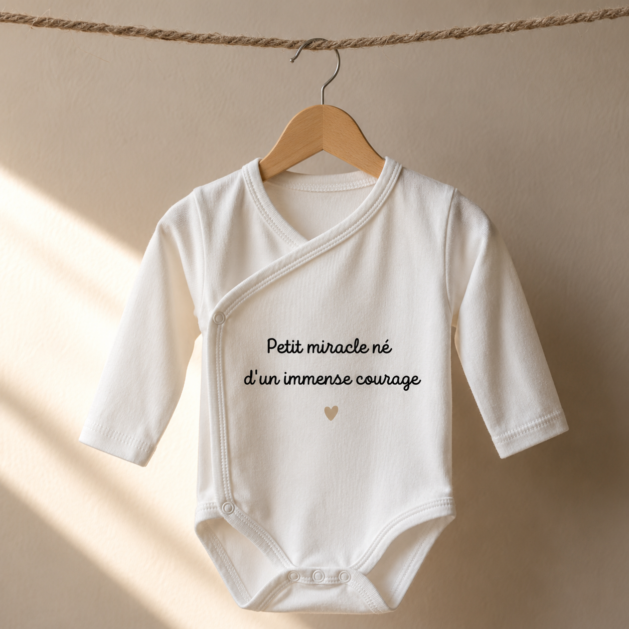 Body bébé "Petit miracle né d'un immense courage"