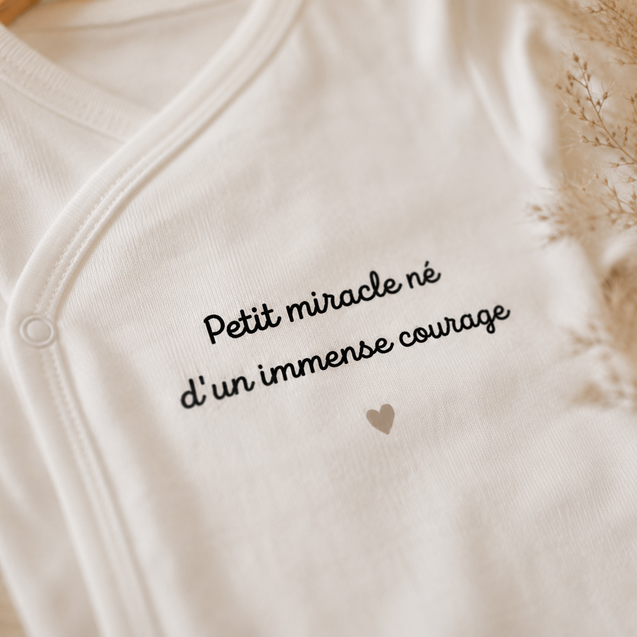 Body bébé "Petit miracle né d'un immense courage"