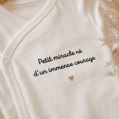 Body bébé "Petit miracle né d'un immense courage"
