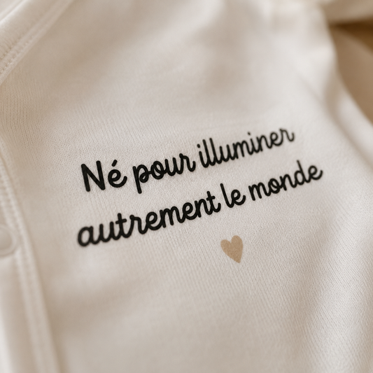 Body bébé "Né pour illuminer autrement le monde"