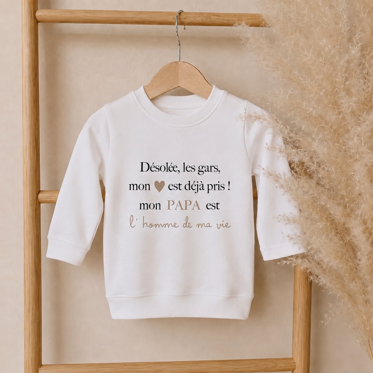 Pull fille "Mon coeur pris"