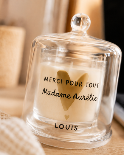Bougie sous cloche - Merci pour tout