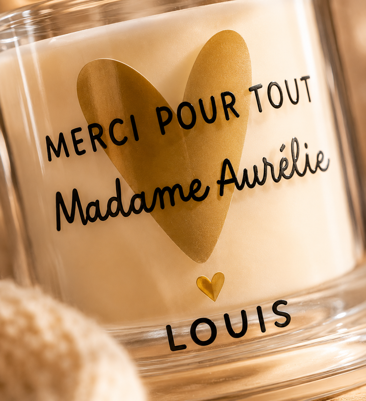 Bougie sous cloche - Merci pour tout
