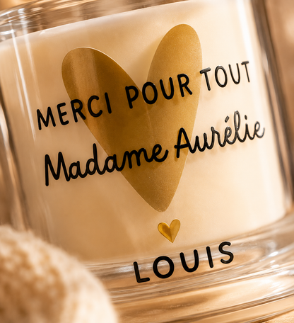 Bougie sous cloche - Merci pour tout