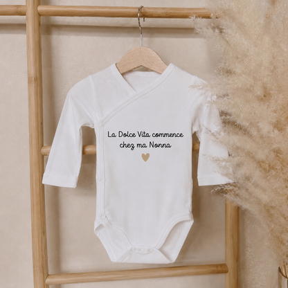 Body bébé "La Dolce Vita commence chez ..."
