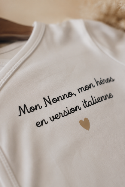 Body bébé "Mon ..., mon héros en version italienne"