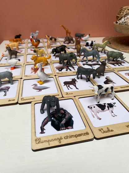 Jeu montessori associations d'animaux