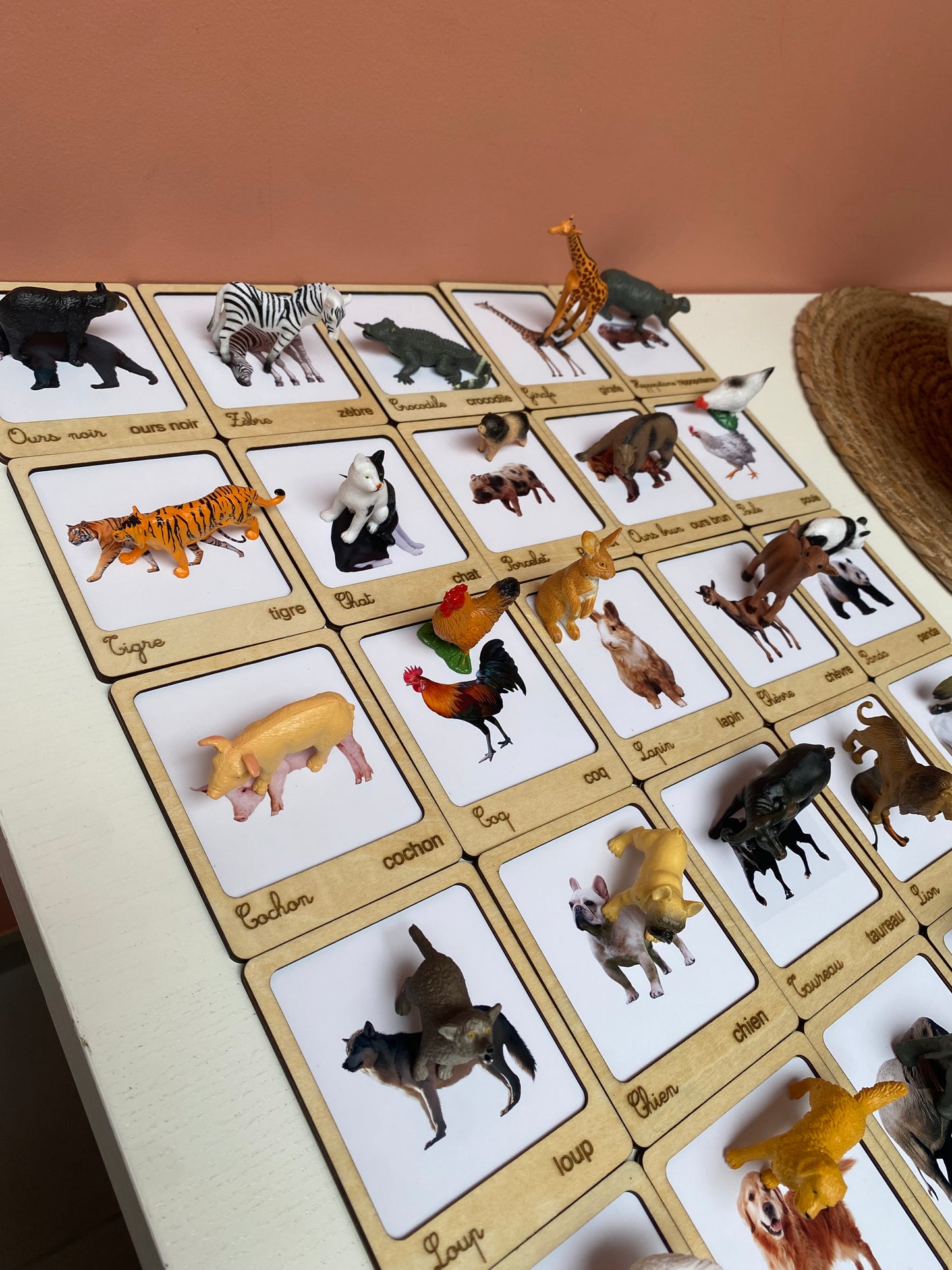 Jeu montessori associations d'animaux