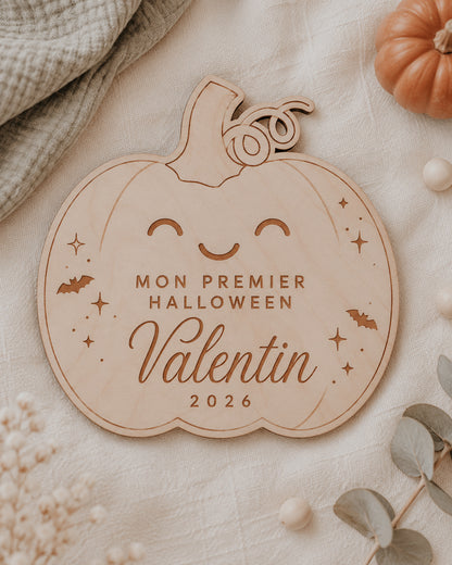 Décoration en bois - Mon premier Halloween - Citrouille