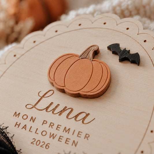 Décoration en bois - Halloween avec noeud
