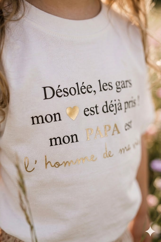 T-shirt fille "Mon coeur pris"