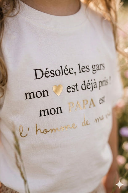 T-shirt fille "Mon coeur pris"