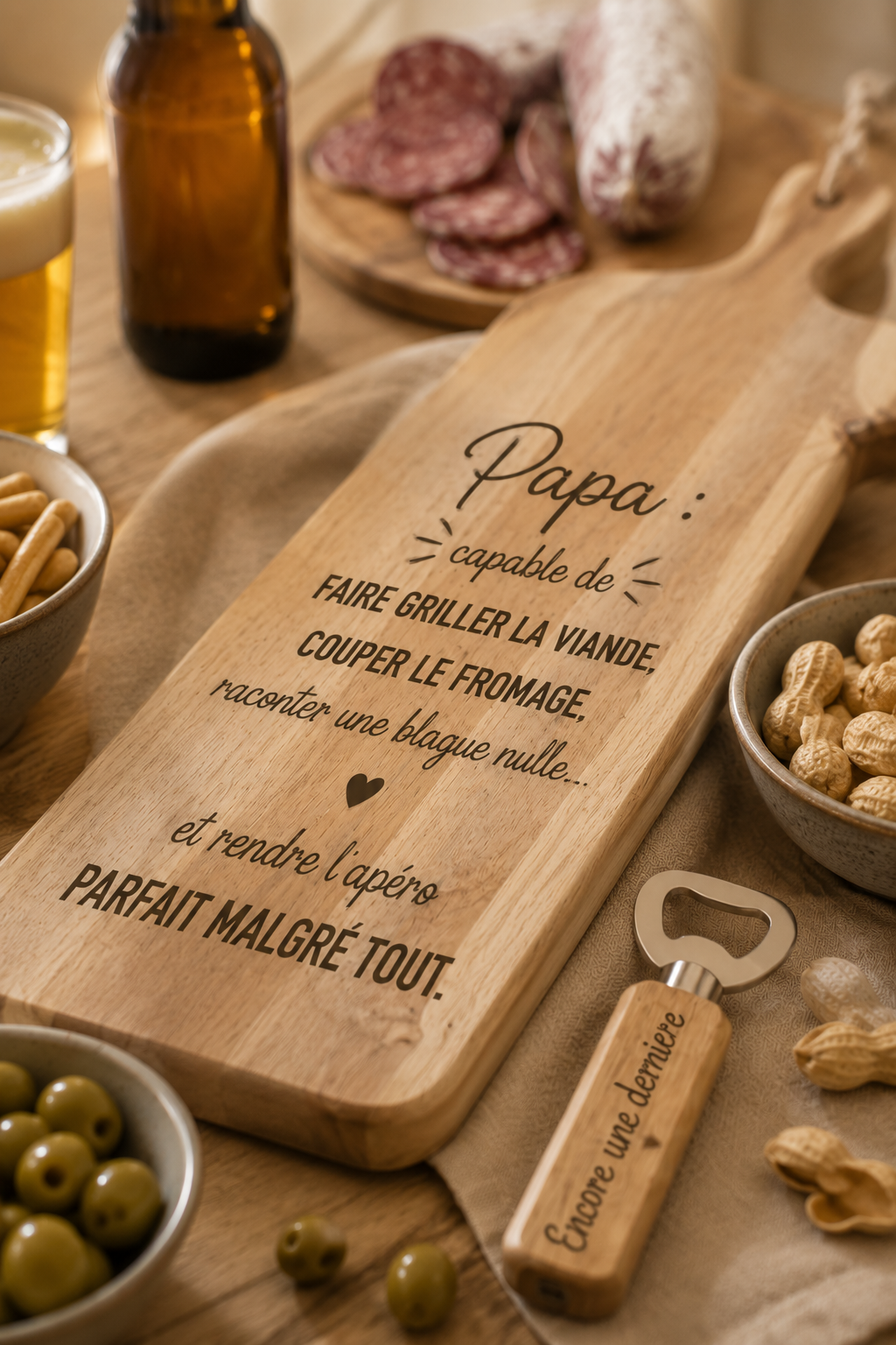 Planche apéro + décapsuleur