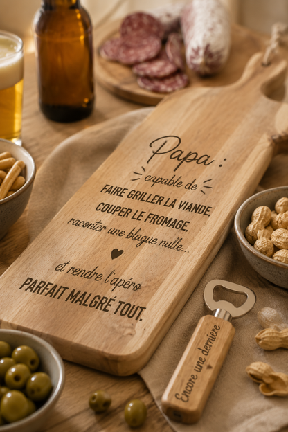 Planche apéro + décapsuleur
