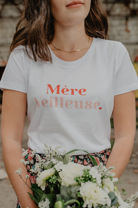 T-Shirt Mère Veilleuse terracota/rose