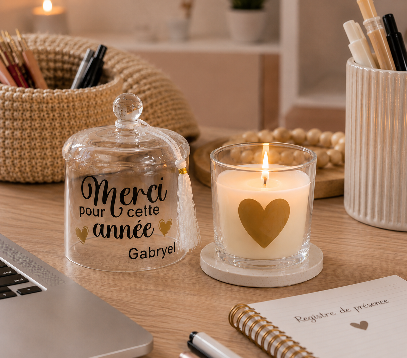 Bougie cloche - Merci pour cette année